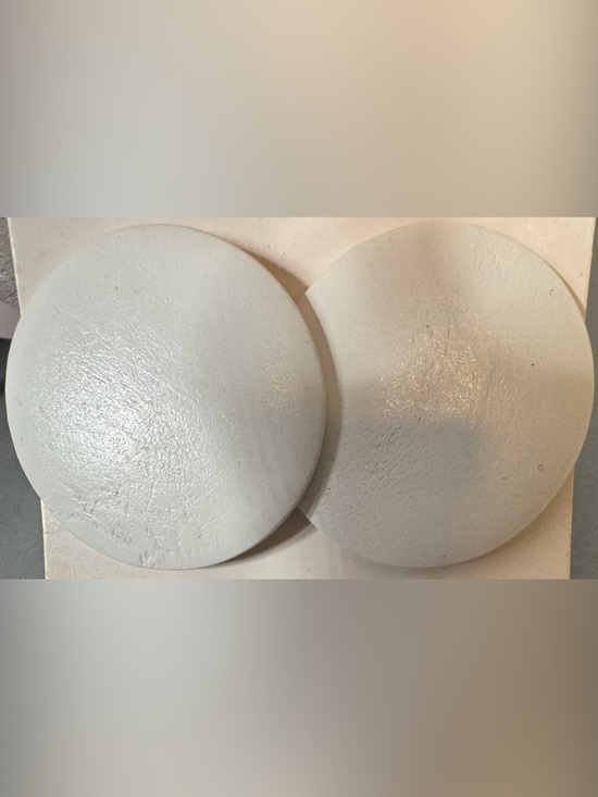 Jewelry - White Round wood Minimalist Statement Earrings large studs